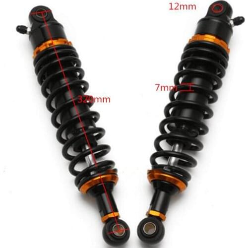 1 Pair 320mm 12.5 Inch Motorcycle Air Rear Shock Absorber Damper - Black