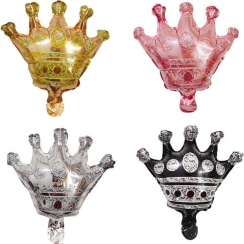 10Pcs Mini Rose Gold Crown Foil Balloons Princess Crown Happy Birthday Party Decorations Kids 1st Baby Shower Surprise Globos