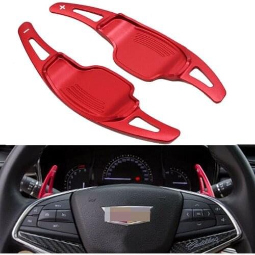 2Pcs Aluminium Alloy Interior Decoration Car Automobile Steering Wheel Shift Paddle Shifter For Cadillac TX5 2017 2018 2019
