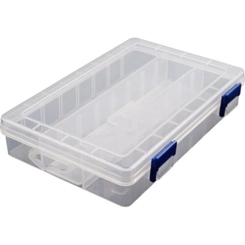 20 * 13 * 3.8cm Hot Portable Plastic Transparent Outdoor Fishing Lure Box Storage Organizer Box Fishing Tackle Accessory Boxes