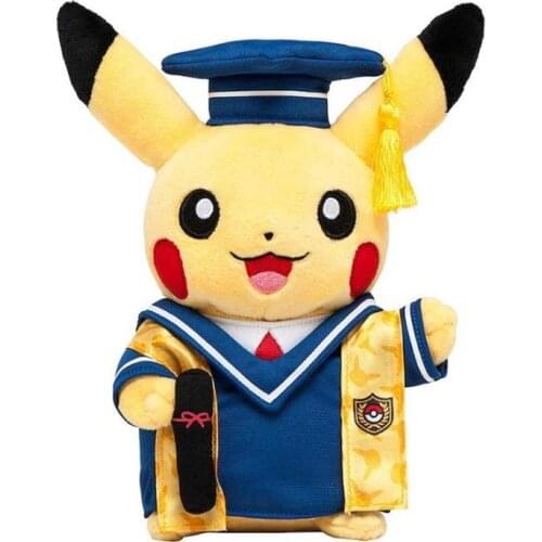 28CM TAKARA TOMY Pokemon Graduated Phd Pikachu Plush Toys Kawaii Stuffed Toys Pokémon Pikachu Janpanse Anime Dolls Kids Gifts