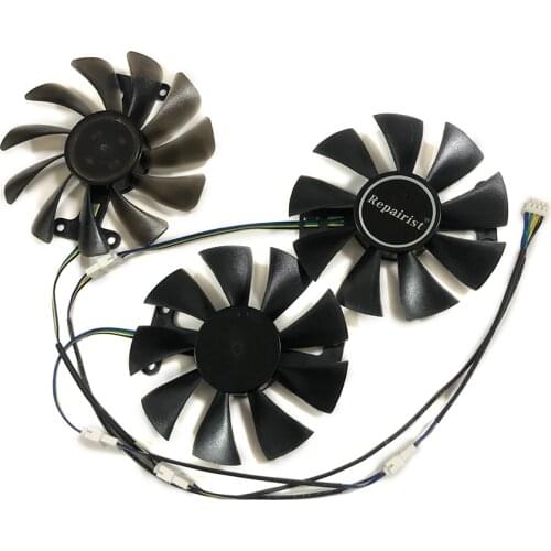 3pcs/set Yeston RX580 8G D5 Game ACE PA GPU Cooler Cooling Fan GA91S2H For Yeston RX 580 Cards Cooling As Replacement