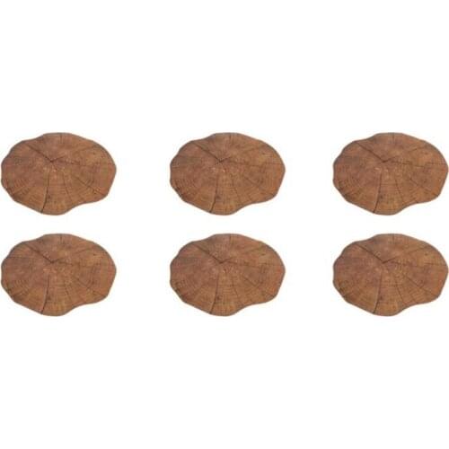 6 Pcs Placemats,Washable PVC Non-Slip Heat Resistant Table Place Mats Wood Grain Meal Mat for Kitchen,Forest Wedding,Etc