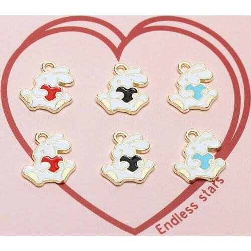 Love Heart Shape Enamel Alloy Charms 50pcs Gold Tone Plated 18*20mm Oil Drop DIY Jewelry Earring Necklace Pendant Charms