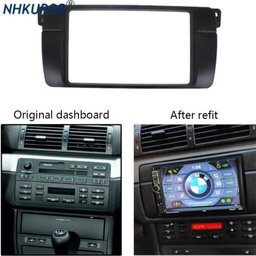 2 Din Car Radio Fascia For BMW 3 Series E46 1998-2005 Stereo Audio Panel Plate CD Dashboard Refit Trim Frame Kit