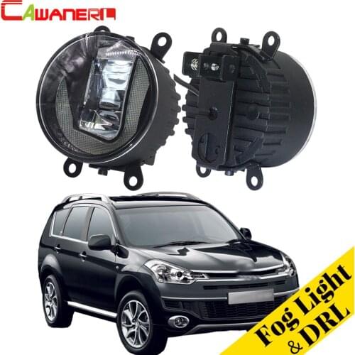 Cawanerl 1 Pair Car LED Fog Light DRL Daytime Running Lamp White 12V Styling High Bright For Citroen C-Crosser 2007-2013