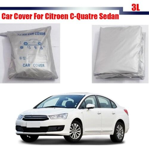 Cawanerl Gray Car Cover Anti UV Rain Sun Snow Resistant Cover Dustproof For Citroen C-Quatre Sedan