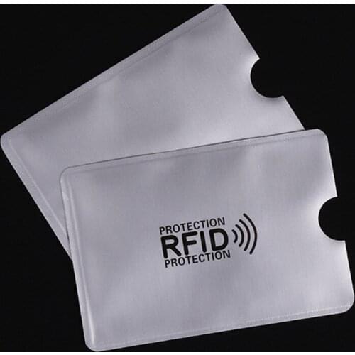 50 Pcs/Bag Anti Rfid Wallet Blocking Reader Lock Bank Card Holder Id Bank Card Case Protection Metal Credit Card Holder 6*9.3cm