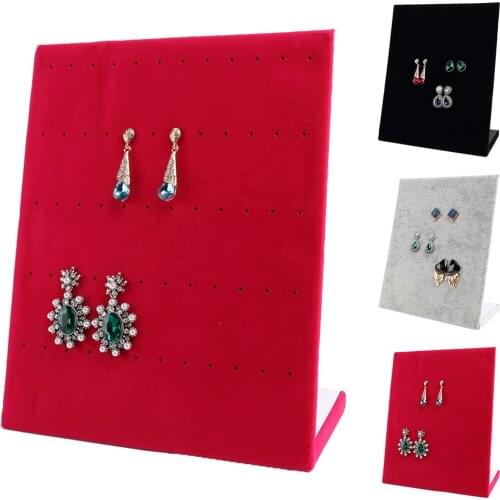 Earring Holder Velvet Stand 60 Holes Square Ear Stud Holder Stand Earring Display Board Jewelry Display Stand Accessories