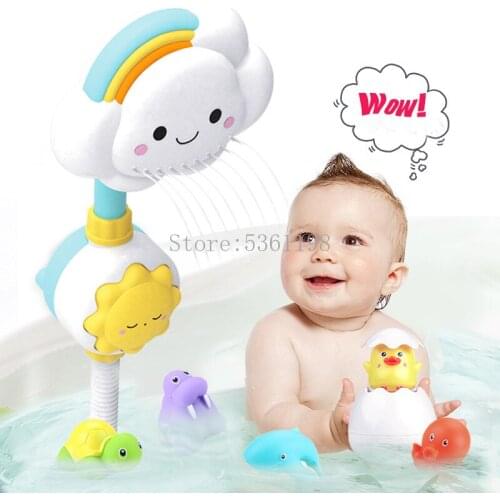 Baby Bath Toys Cloud Bathtub Showers Bathing Spouts Suckers Folding Faucet Children Bath Toys Cute Spray Shower Kids Gift