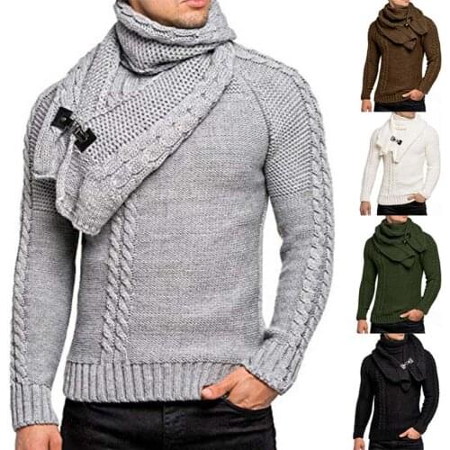 Mens Jumpers Sweaters Autumn Winter Warm Turtleneck knitted Sweater Men Casual Slim Full Sleeve Pullover Men Oversized Knitwear