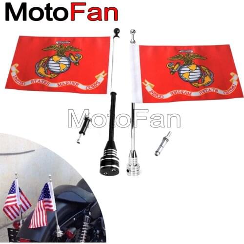 Motorcycle USA Flag Pole Holder Mount Flags Custom Universal for Harley Road Electra Street Glide Dyna Suzuki Victory YAMAHA