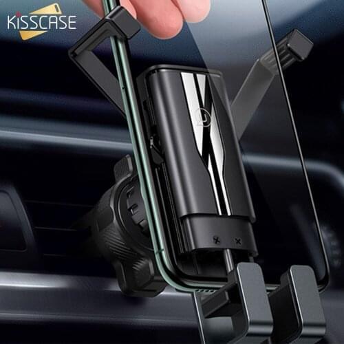 KISSCASE Gravity Car Phone Holder For Your Mobile Air Vent Clip Mount No Magnet GPS Stand In Car Holder For Samsung S10 Stand