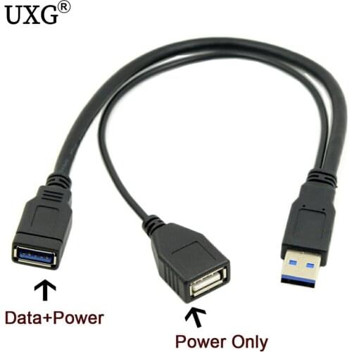 USB 3.0 Splitter Cable USB 3.0 Male to Dual USB A Female Jack Y Hub USB Splitter Charger & Data Transfer Extension Cable