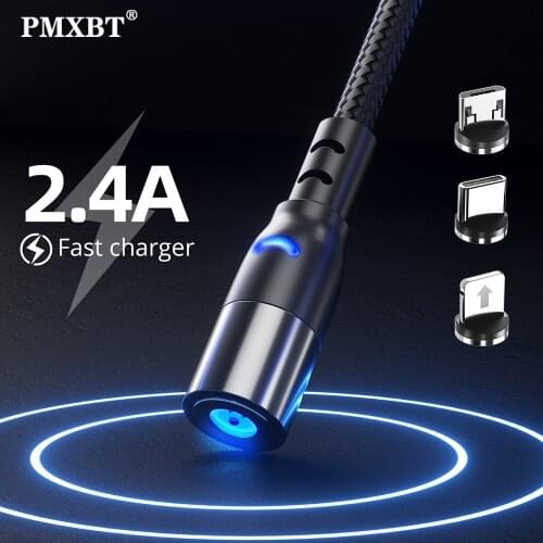 Magnetic Cable USB Fast Charging For iPhone 11 SE Samsung S20 Micro USB Type-C Magnet USB Cable Telephone 2.4A Charger Wire Cord