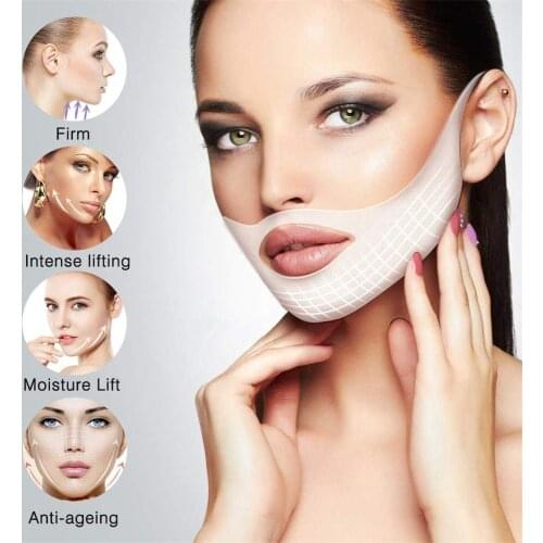 Face Lift Slimming Mask Neck Mask Face Lift V Lifting Chin Up Patch 4D Ear Tightening Skinny Masseter Double Chin Reducer（1pcs