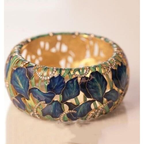 Fashion Ring Exquisite Flower Leaf Enamel Zircon Rings For Women Wedding Engagement Formal Party Cocktail Anniversary