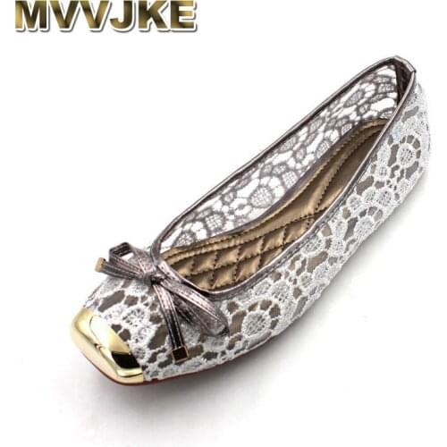 MVVJKE 2019 Summer Flat Shoes Lace High Quality Big Size Women Shoes Womens Flats Office Ladies Brand Flats