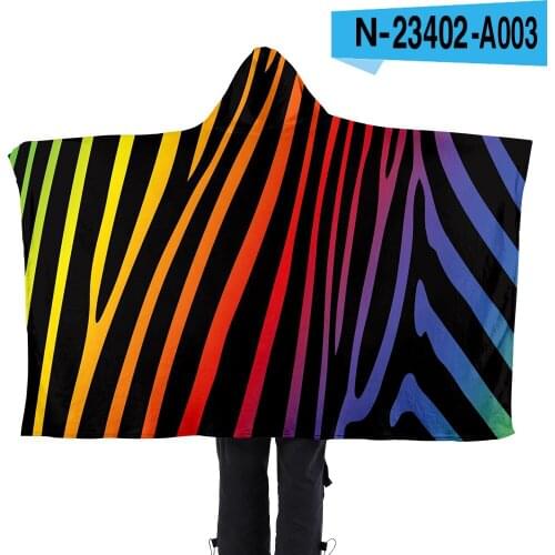 Animal Texture Print Home Living Room Sofa With Hat One-piece Lunch Break Blanket Wear Warm Blanket Soft Flannel Hooded Cape