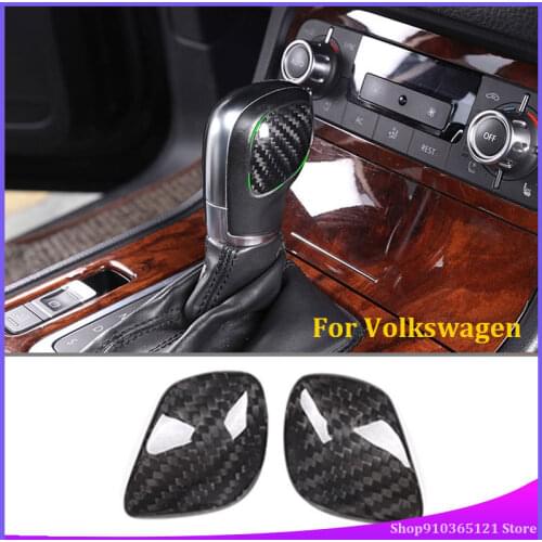For Volkswagen Touareg 2011-2018 Shift Head Patch Gear Lever Cover Real Carbon Fiber Car Interior Modification Parts