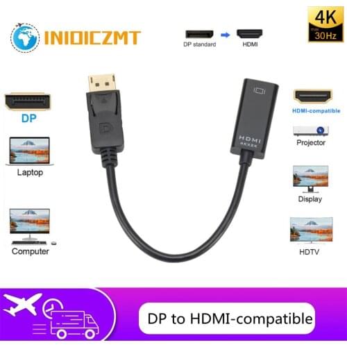 DP to HDMI-compatible Cable Adapter Male To Female For HP/DELL Laptop PC Display Port to 4K HDMI-com' Cable Adapter Converter
