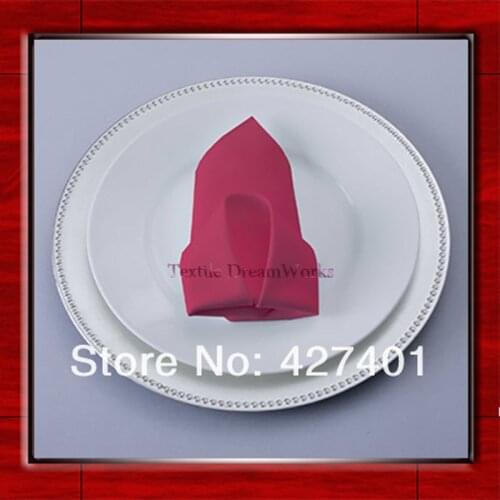 High Quality 50x50cm Hot Pink Polyester Plain Napkin / Table Napkin / Hotel Napkin / Dinner Napkin (Factory Direct Sale)