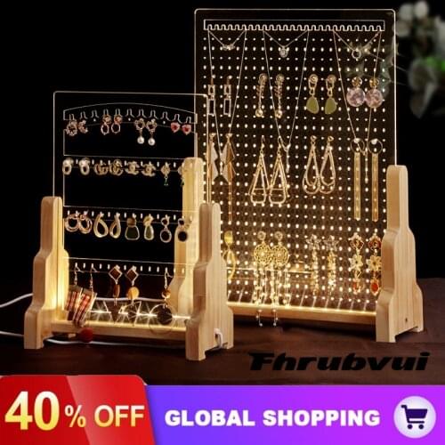 Transparent Acrylic Jewelry Storage Box Case Jewelry Organizer For Womens Necklace Ring Display Stand Dresser Dustproof Rack