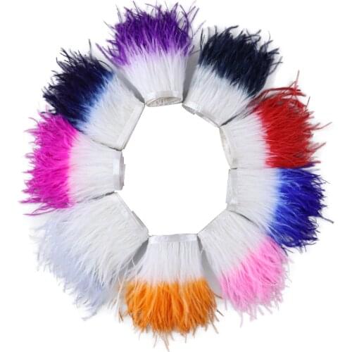 Fluffy Ostrich Feathers Trim Fringe DIY Wedding Clothes Decoration Carnival Dress Sewing Accessory Plumes Ribbon Craft Wholesale