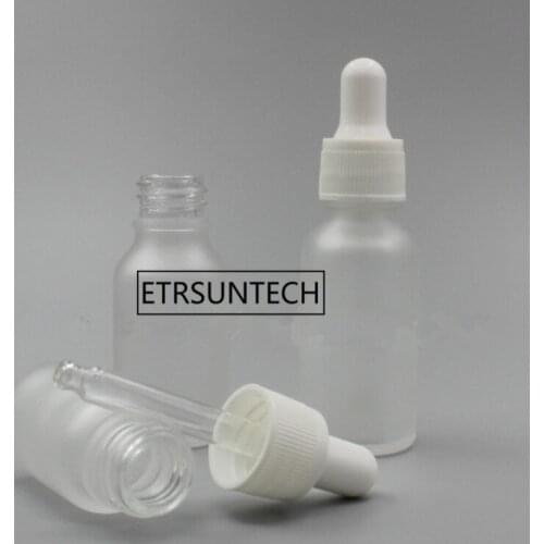 Empty Refillable Frost Glass E-liquid Dropper Bottles Oil Glass Piepette Dropper Container 5ml 10ml 15ml 20ml F1776