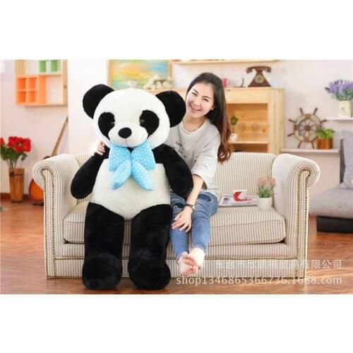 Largest 120cm lovely bowtie panda plush toy,soft hugging pillow, birthday gift w5407