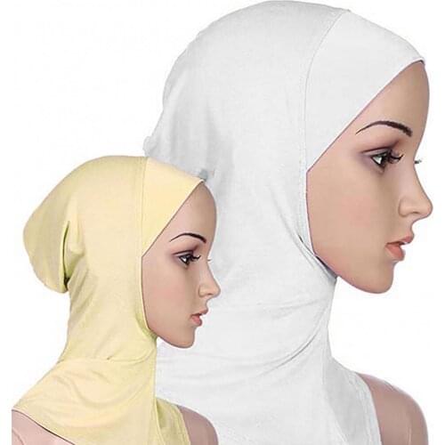 WomenBeanies Soft and comfortable Solid Color Women Full Cover Scarf Cap Underscarf Neck Head Bonnet Hat