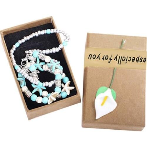 Retro Paper Jewelry Box Women Ring Necklace Bracelet Earring Display Storage