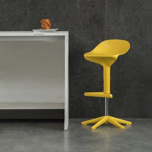 Nordic Soup Spoon Bar Stools Restaurant Backrest Lift Plastic Chairs Modern Minimalist Kitchen Furniture High-foot Bar Chair