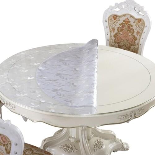 Soft Glass Tablecloth Transparency PVC Plastic Table Cloth Waterproof Oilproof Kitchen Dining Table Cover For Round table 1.5mm