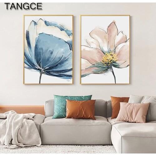 Modern Abstract Plant Flower Picture Home Decor Nordic Canvas Painting Wall Art Posters and Prints Decor for Bedroom Dorm Room