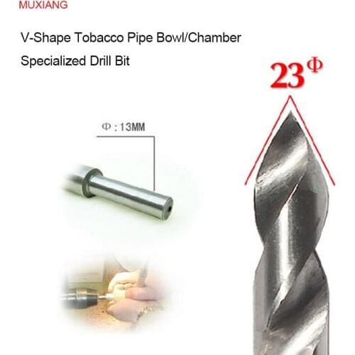 MUXIANG Tobacco Pipe Bowl Drill Bit for the V-shape 23 mm Diameter Smoker Chamber Available for Lathe and Bench Drill jb0035