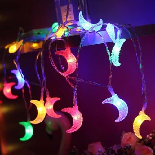 1.5M/3M/6M Moon Shape LED String Lights Holiday Lighting Fairy Garland for Christmas Tree Decorations Wedding Diy Patio Lights