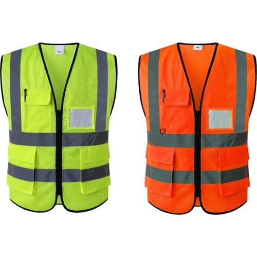 High Visibility Running Reflective Vest Fluorescent Yellow Orange Security Mesh Waistcoat For Night Outdoor Riding Running Vest