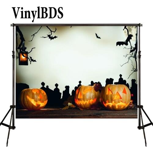 VinylBDS Background Halloween Backdrop Halloween Pompoen Photography Backdrop Wood Floor Background Children Party Backgrounds