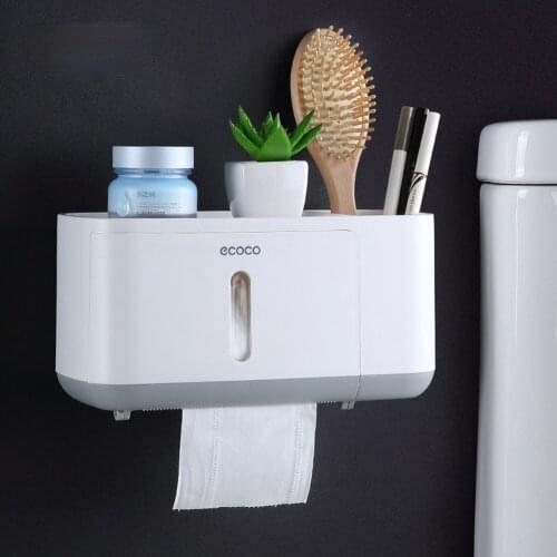Waterproof Wall hanging Toilet paper towel rack free perforation storage box toilet paper box rack waterproof roll paper holder