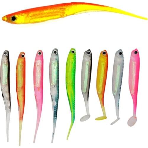 WLDSLURE 4pcs/lot 7.5cm/10cm Soft Bait Fish Fishing LureBait Swimbaits Plastic Lure Pasca
