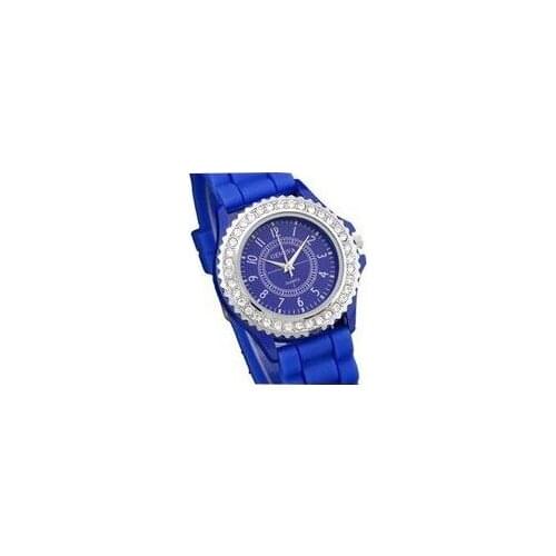 Gnova Crystal Geneva Watch Rhinestone Women Wristwatch Casual Silicone bling Silicon