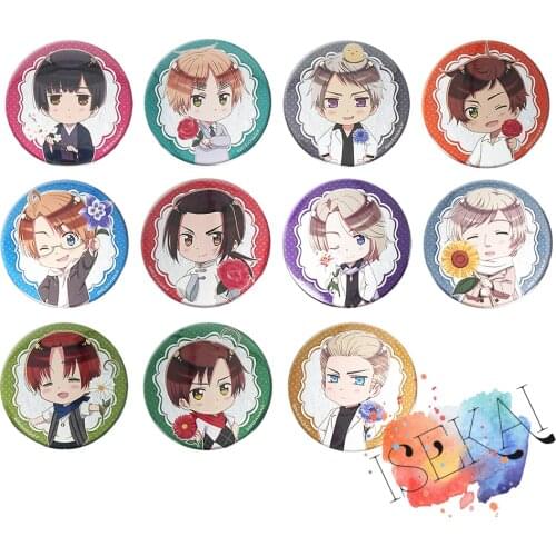 Axis Power Hetalia Anime APH The Beautiful World China Prussia German USA UK France Japan Italy Russia Metal Badge
