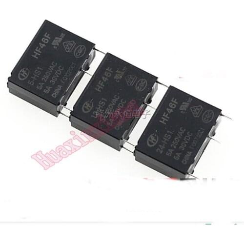 10PCS/Lot Relay HF46F 5A 250VAC 4Pin HF46F-005-HS1 HF46F-012-HS1 HF46F-024-HS1