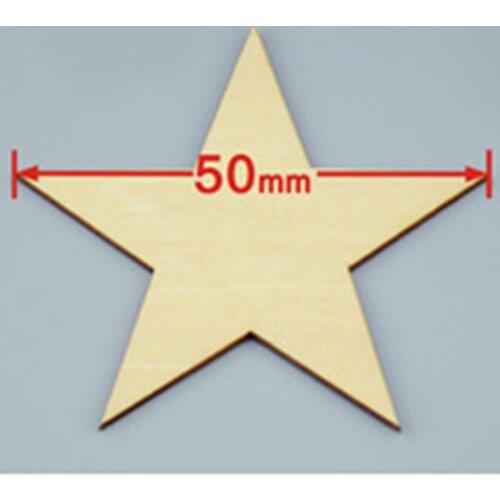100pcs/lot Blank unfinished wooden pentagram crafts supplies laser cut rustic wood wedding rings ornaments 50mm 171163
