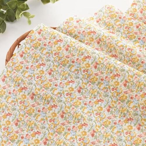 140cm wide fabric cotton floral floral print fabric childrens clothing dress shirt pajamas handmade DIY fabric