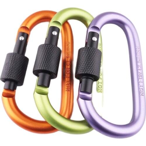 2 pcs Carabiner climbing 60mm Keyring Aluminum Carabiner D-Ring Key Chain Clip Camping Keyring Snap Hook Outdoor Travel Kit DIY