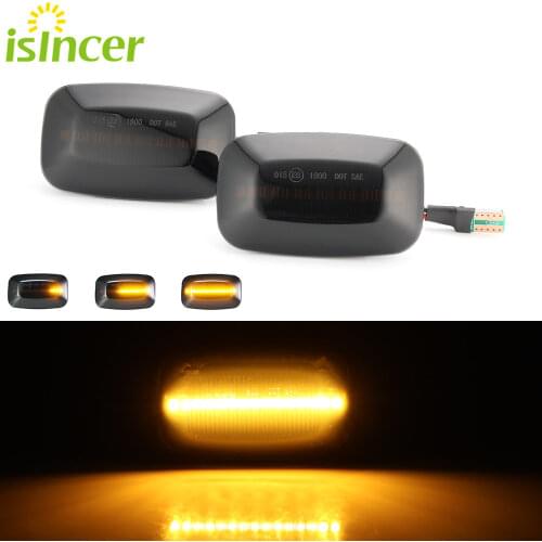 2pcs Dynamic LED Side Marker Light Flowing Water Turn Signal Lights Blinker Indicator For Toyota Land Cruiser 70 80 100 Series