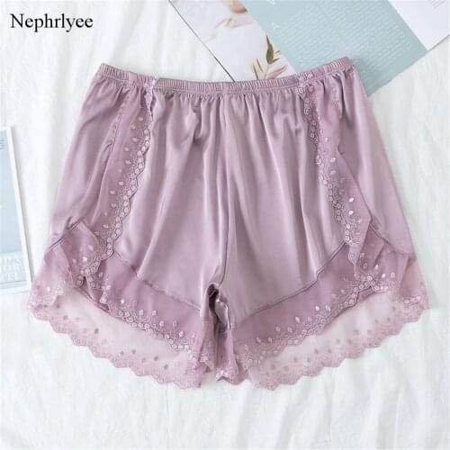 2021 Sexy Women Shorts Summer New Lace Short Pants Casual Satin Loose Shorts Elastic Waist Female Shorts Homewear SHT120