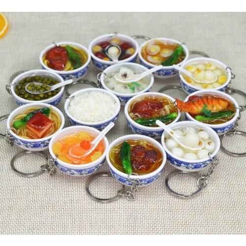 40pcs/lot 1:8 realistic dollhouse model miniature kitchen dishes Chinese Traditional food noodle Rice set Accessory toy for kid